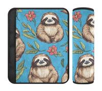 Cartoon Sweet Sloth Blue 2 pcs car seat Cover More Comfort Driving for Most Cars forro para cinturon de segurida