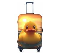 Cartoon Swimming Yellow Duck Print Luggage Covers Suitcase Protector Fit 18-32 Inch Luggage-Medium