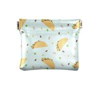 Cartoon Tacos Mexican Women PU Leather Coin Purse Convenient Mini Purse Wallet for Girls Women Ladies, Cartoon Tacos Mexican, 4.33"(L) x 3.74"(W) x 0.39"(H), Classic