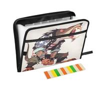 Cartoon Tasmanian Devil Cool Animal Patriotic Color Folder with Closure 13 Pockets A4 Letter Size with Zipper Closure for Home Office Expandable File Pocket carpeta de