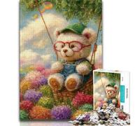 Cartoon Teddy Bear 1000 Piece Jigsaw Puzzles for Adults Gifts,Decompressing Intellectual Educational Toy Birthday Present,Gifts,Wall Art 50x75cm