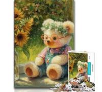 Cartoon Teddy Bear Jigsaw Puzzles for Teenagers,for Educational Game Challenge Toy for Is Ideal As A Gift for The Whole Family 38x26cm