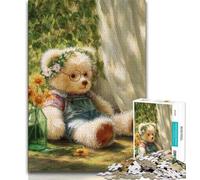 Cartoon Teddy Bear JigsawPuzzle 1000 Pieces for Teenagers,Stress Reliever Difficult Challenge Unique Home Decor And Gifts (38x26cm)