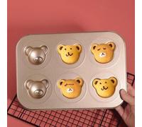 Cartoon Teddy Bear Madeline Baking Tray, Bear Cookie Baking Pan Beverage Accessory DIY Decorative Tools Heavy Carbon Steel for Oven Baking Cookies Cake Chocolate