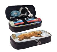 Cartoon teddy bears walking in the snow Double sided printed pencil case