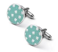 Cartoon Teeth with Smile Cute Cufflinks for Men Shirt Studs 2.0cm