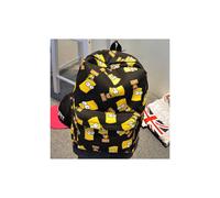 Cartoon The Simpsons Print Backpack Cartoon Doodle Print Canvas Backpack(black)