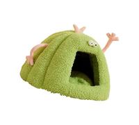 Cartoon Theme Pet Bed Warm Shelter House for Dog Cats with Semi Enclosed Design Cold Weather Pet Cave Home Decoration Winter Warm Cats House Soft Dog Bed with Cushion