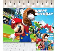 Cartoon Theme Theme Party Backdrop, Kid's Birthday Party Decorations Backdrop, Happy Birthday Banner Photography Background, Bros Birthday Sign Poster For Girls And Boys Birthday Party (5 * 3FT)