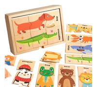 Cartoon Theme Wooden Matching Puzzle Game Toy for Early Childhood Development Hand Eye Coordination Family Activity Kids Learning Puzzle