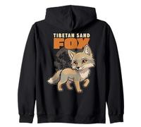 Cartoon Tibetan Sand Fox Breed Animal Lover Cute Foxes Zip Hoodie