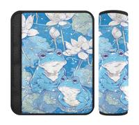 Cartoon Toad Floral Sky Blue 2 pcs car seat Strap Pads, Release Stress to Your Neck and Shoulders, seat Belt Cover pad for Truck Bag Auto 10x7.7 in forro para cinturon de seguridad