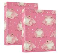 Cartoon Toad Watercolor Peach One and A Half Inch Binders for School Three-Ringing with Interior Pockets 1/2 Pack Assorted Binders 200 Sheets