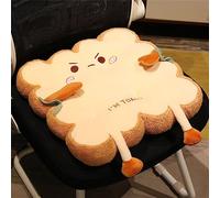 Cartoon Toast Seat Cushion, 40cm Armchair Seat Cushion Soft Plush Back Support with Straps, Office Seat Cushions Relieve Back Pain Chair Cushion for Home Office