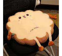 Cartoon Toast Seat Cushion, 40cm Armchair Seat Cushion Soft Plush Back Support with Straps, Office Seat Cushions Relieve Back Pain Chair Cushion for Home Office