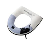 Cartoon Toilet Seat Cover Winter Warm Plush Bathroom Cushion Design Easy Install Home Accessory for Kids Cats Pattern Toilet Seat Protector