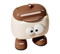 Cartoon Tooth Holder - Big Eye Storage Bin With Lid | Cute Gadgets Cotton Pad Holders | Multifunctional 2 Grid Cotton Swab Storage Organizers, -den