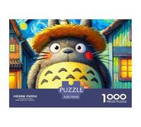 Cartoon Totoro Unique 1000 Piece Puzzles for Adults Fun Brainteasing Puzzle What Happens Next Jumbo Animal Theme Jigsaw Classic Educational Games Impossible Hard Challenge 70x50cm/1000pcs