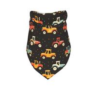 Cartoon Tractor And Stars Print Pet Scarves Washable Bibs Handkerchief Adjustable Pet Bandanas For Dogs Accessories Outdoor