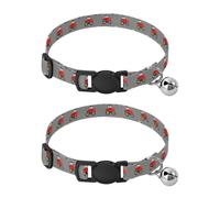 Cartoon Tractor Gray Pet Collar 2 Pack Pet Collars for Cats Adjustable Length 10.6" to 17.1"