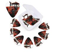Cartoon Tractor Print Guitar Picks 12 Pack with Organizer Storage Box Guitar Accessories Ukulele for Acoustic Guitar Bass Gift