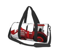 Cartoon Tractor Print Round Duffel Bag, Canvas Overnight Travel Tote Bag, Waterproof and Tear-Resistant.Foldable Weekend Travel Bag