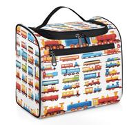 Cartoon Train Cute Travel Toiletry Bag for Women Men Kids Girls Boys 11.2 L Big Cosmetic Makeup Bag Hanging Wash Pouch Bag Toiletries Organizer Shower Bag