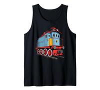 Cartoon Train Locomotive Colorful Railway Illustration Tank Top