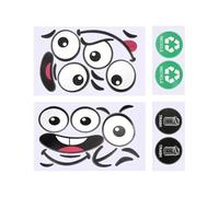 Cartoon Trash Can Stickers - 8 Sheets Expression Sticker Collection Waterproof Adhesive Decoration Set | Funny Trash Can Embellishments For Bucket Wall