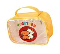 Cartoon Travel Toiletry Bag Clear PVC Makeup Bag Travel Cosmetic Bag Makeup Pouches with Handle for Women