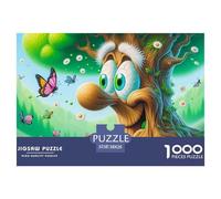 Cartoon Tree Challenging Puzzles 1000 Pieces - Funny Tree Monster Garden for Men And Women Fun And Challenging Family Game Great Gift Idea38x26cm/1000pcs