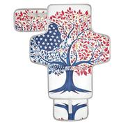 Cartoon Tree Flag 4th of July Independence Day Reusable Portable Changing pad with Tissue Pocket Changing pad for Changing Table with Built-in Pillow cambiador de pa?ales para Bebes