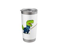 Cartoon TREX Doing Kendo Stainless Steel Insulated Tumbler