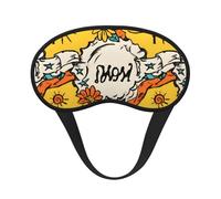 Cartoon Trophy Ribbon Printed Sleep Black Edge Eye Mask, with Good Shading Effect, is an Ideal Choice for Travel, Meditation, Etc