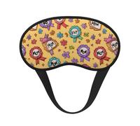 Cartoon Trophy Ribbon Printed Sleep Black Edge Eye Mask, with Good Shading Effect, is an Ideal Choice for Travel, Meditation, Etc