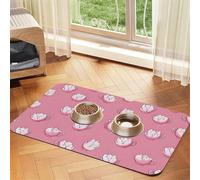 Cartoon Tulip Petals Printed Pet Bowl Mats, Non-Slip And Tasteless Dog And Cat Feeding Mats