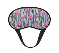 Cartoon Tulips Printed Sleep Black Edge Eye Mask, with Good Shading Effect, is an Ideal Choice for Travel, Meditation, Etc