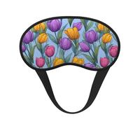 Cartoon Tulips Printed Sleep Black Edge Eye Mask, with Good Shading Effect, is an Ideal Choice for Travel, Meditation, Etc