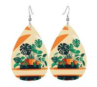 Cartoon Turtle Back Bamboo Teardrop-shaped leather earrings are a luxurious and fashionable accessory suitable for women, showcasing individual charm.