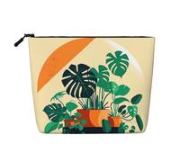 Cartoon Turtle Back Bamboo Versatile Toiletry Organizer - Fake Hemp Makeup Bag â€“ Reusable Cosmetic Bag with Zipper Pouch, Black, One Size