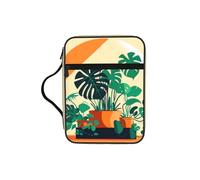 Cartoon Turtle Back Bamboo Water-Resistant Bible Tote Bag with Pocket, Large Journal Cover Case for Church Travel