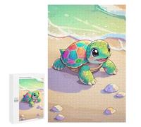 Cartoon Turtle Beach Hobby Jigsaw Puzzle for Adults, 1000 PCS, A Relaxing Challenge for Adult Puzzle Enthusiasts, for Family Nights