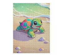 Cartoon Turtle Beach Wooden Picture Puzzle for Adults, 500 PCS