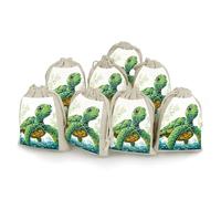 Cartoon Turtle Pattern 8 PCS Muslin Bags with Drawstring Sachet Bags Empty Small Cotton Drawstring Bag Muslin Reusable & Washable Cotton Bag for Herb Spice Candy Soap Jewelry Wedding Gift Pouches