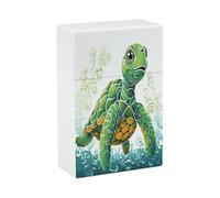 Cartoon Turtle Pattern Cigarette Case Stylish Lightweight Pocket Holder Case for Smoke Waterproof Cigarette Dispenser Cigarettes Accessories for Outdoor Camping Hiking
