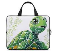 Cartoon Turtle Pattern Laptop Sleeve Ultra-Thin, Waterproof 12inch Laptop Bags, Portable Protective Computer Bag with Hand Strap