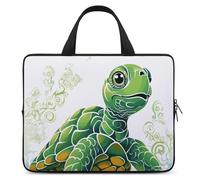 Cartoon Turtle Pattern Laptop Sleeve Ultra-Thin, Waterproof 15inch Laptop Bags, Portable Protective Computer Bag with Hand Strap