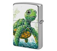 Cartoon Turtle Pattern Lighter Case Metal Protective Cover with Double-Sided Art Design, Cool Lighters Pouch Shockproof Lighter Cover for Men Women Gifts, Lighters Not Included