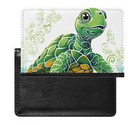 Cartoon Turtle Pattern Passport Holder with 3 Card Slots, Portable PU Leather Travel Wallet, Slim Protective Cover for Passport, ID, Credit Cards
