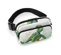 Cartoon Turtle Pattern Printed Fanny Pack Fanny Packs for Women Men,Crossbody Bag Large Chest Bag with Adjustable Strap for Outdoors Workout Traveling Casual Running, Cartoon Turtle Pattern, 20x13cm